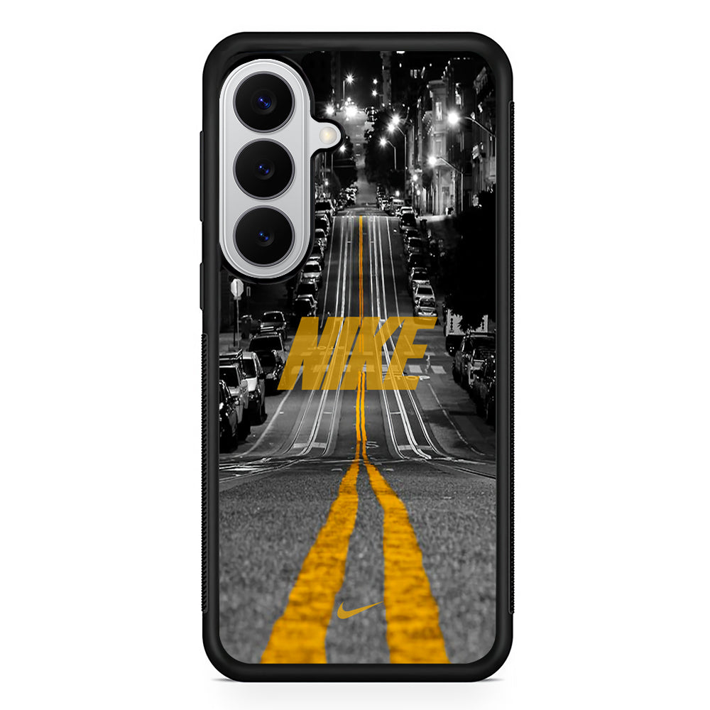 Nike Night Yellow Flames Samsung Galaxy S26 Case | Slim Samsung Galaxy S26 Rubber Case