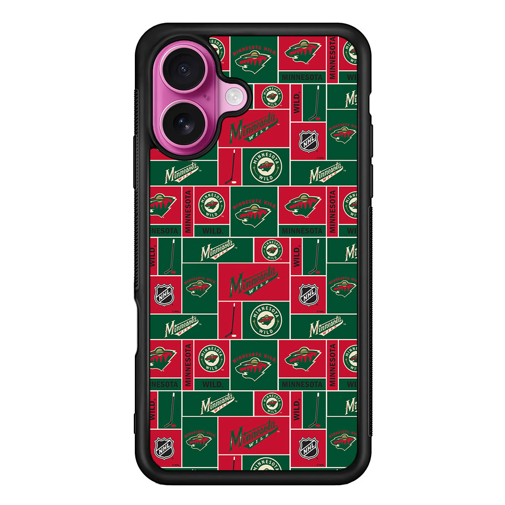 Minnesota Wild Pattern iPhone 17 Case | Slim Protective Rubber Phone Cover