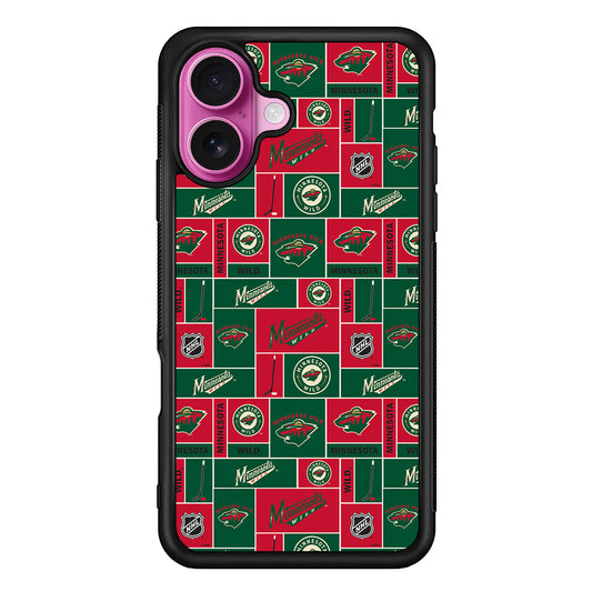 Minnesota Wild Pattern iPhone 17 Case | Slim Protective Rubber Phone Cover