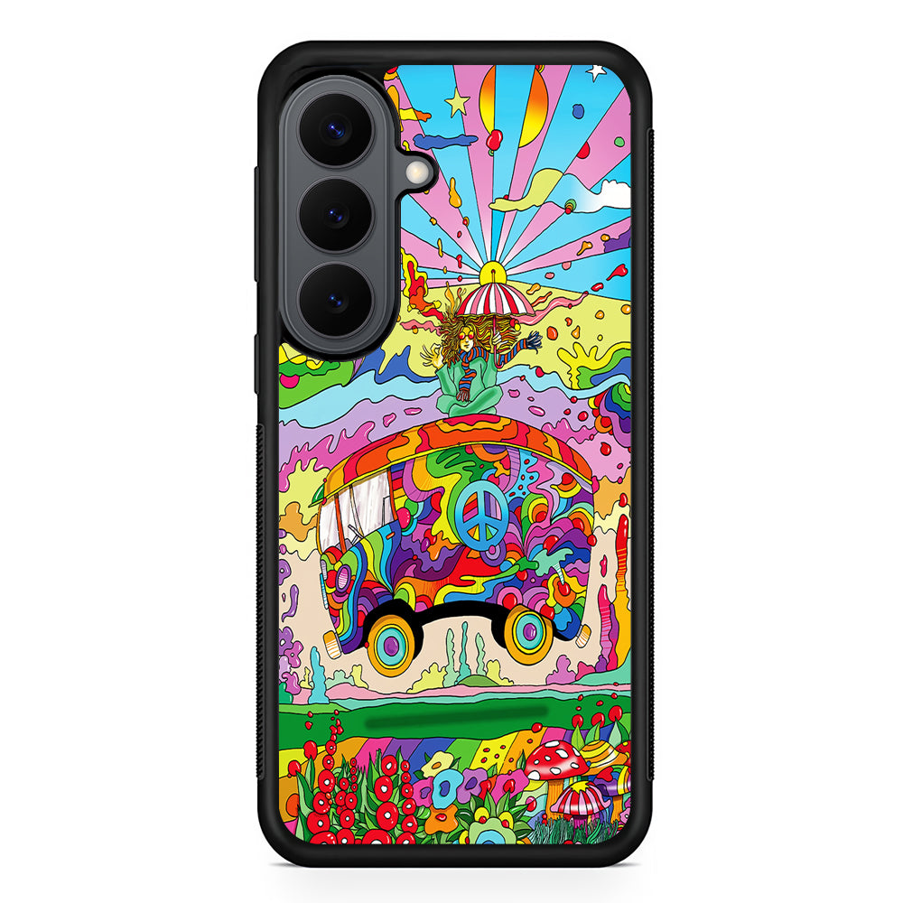 Hippie Trippy Van Rainbow Samsung Galaxy S26 Plus Case | Slim Rubber Case for Samsung Galaxy S26 Plus