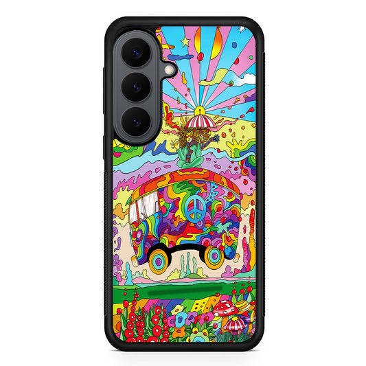Hippie Trippy Van Rainbow Samsung Galaxy S26 Plus Case | Slim Rubber Case for Samsung Galaxy S26 Plus