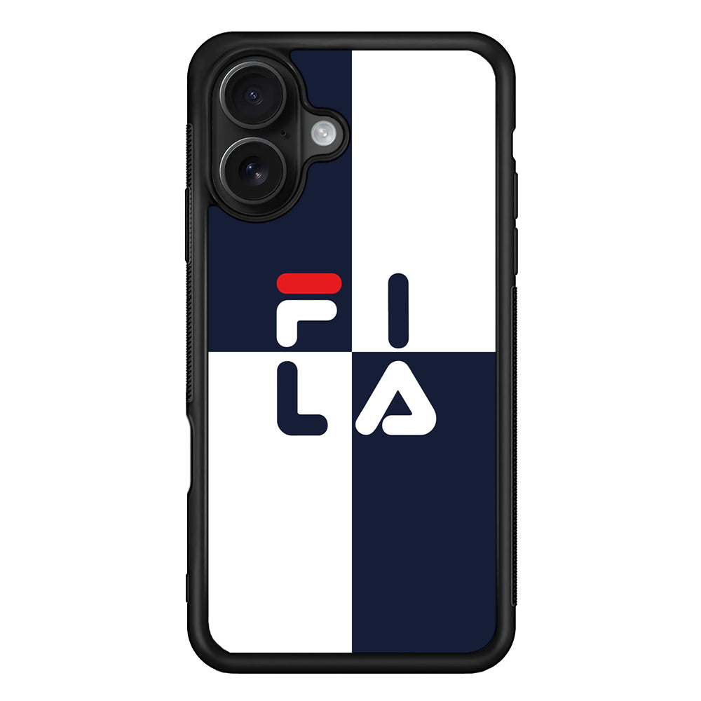 Fila Box Word iPhone 16 Case | Slim Rubber Case for iPhone 16