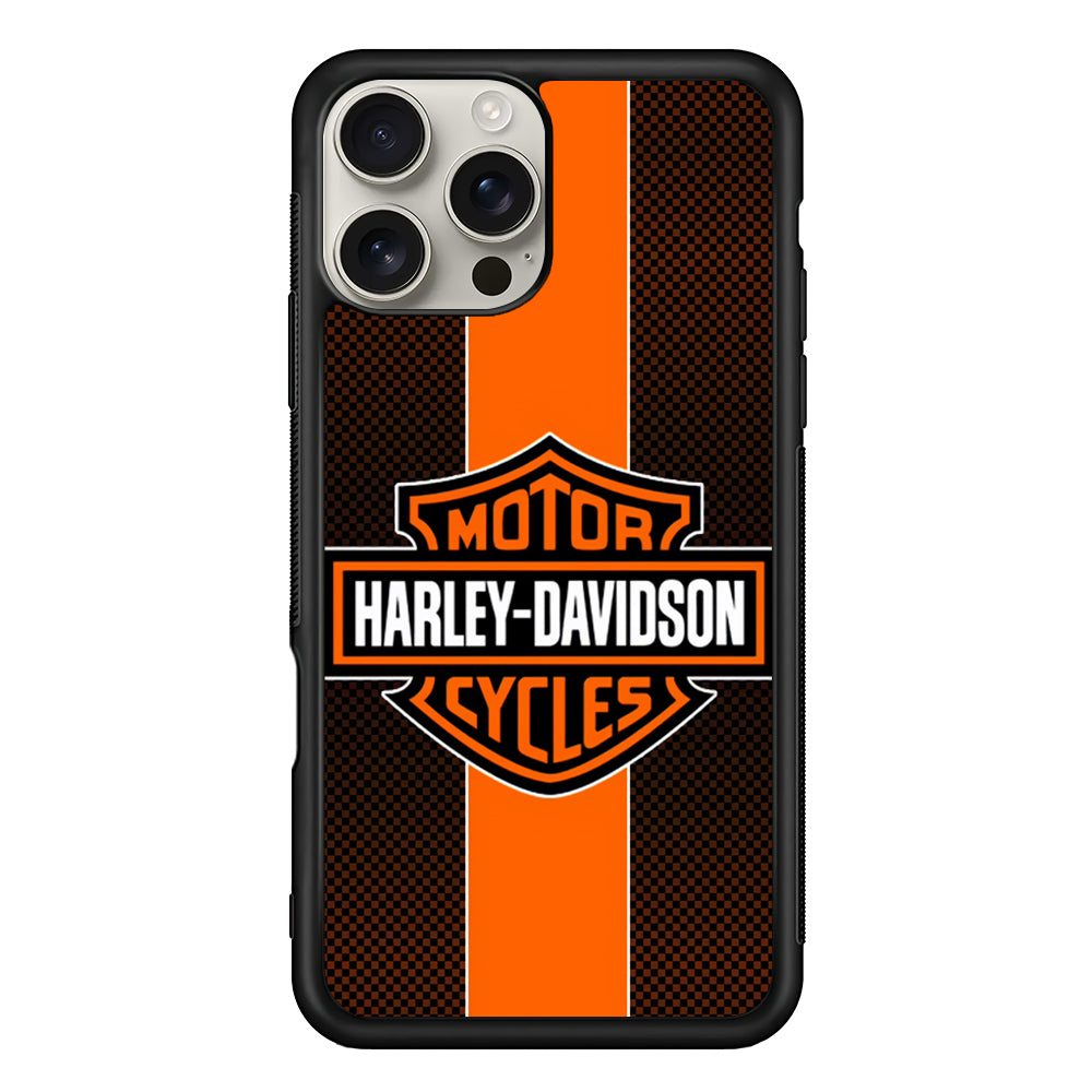 Harley Davidson Square Pattern iPhone 16 Pro Max Case | Durable Everyday Protective Cover