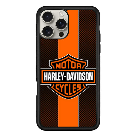 Harley Davidson Square Pattern iPhone 16 Pro Max Case | Durable Everyday Protective Cover