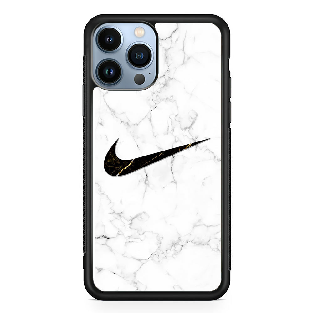 Nike Gold Line in Marble 2D Rubber Phone Case | Slim Protective Phone Case