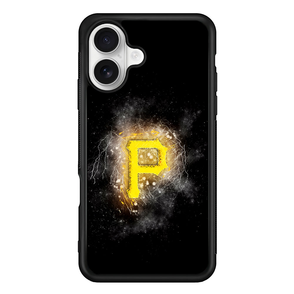 Pittsburgh Pirates Abstract iPhone 16 Plus Case | Durable Protective Rubber Cover