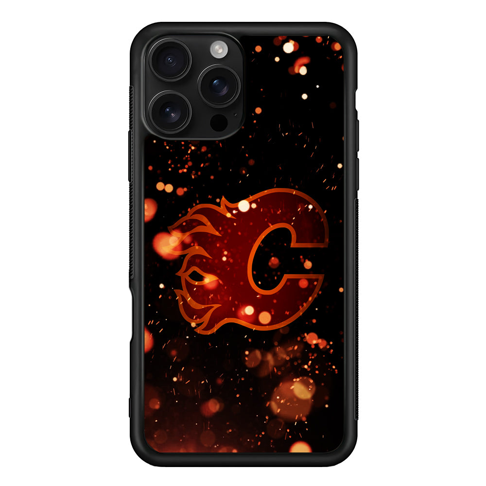 Calgary Flames Sparkling iPhone 16 Pro Case | Durable Protective Case for iPhone 16 Pro
