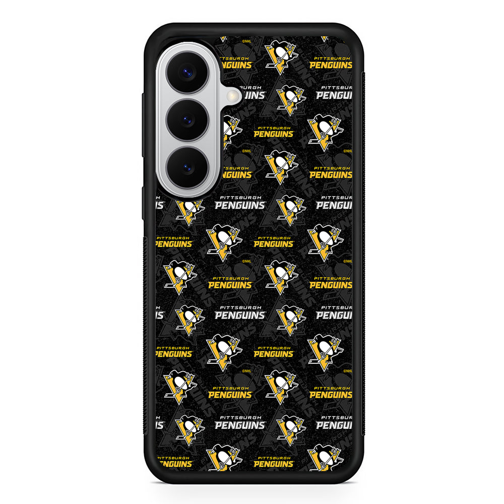 Pittsburgh Penguins Pattern Samsung Galaxy S26 Case | Protective Rubber Cover