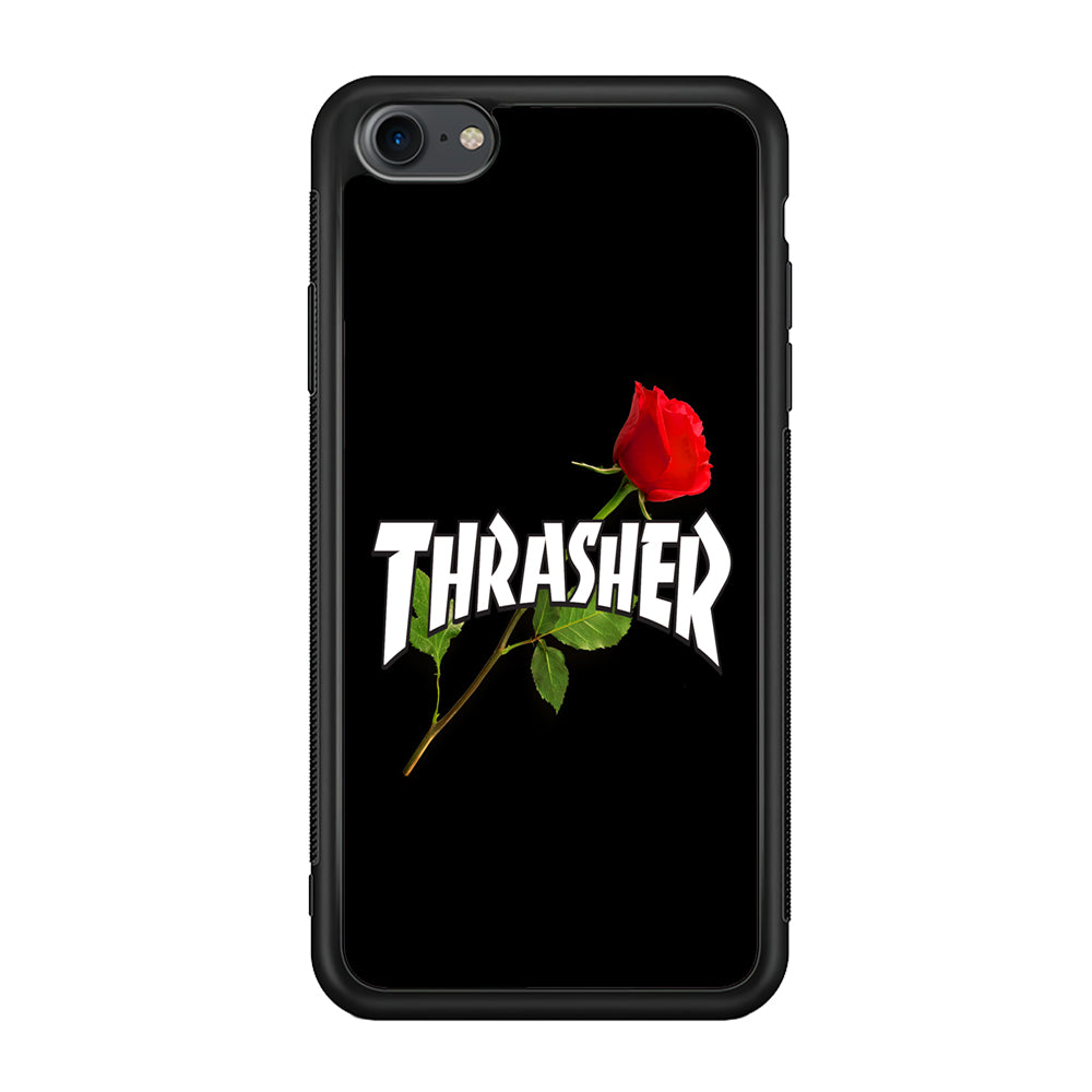 Thrasher Black Rose Flower iPhone 8 Case | Slim Rubber Case for iPhone 8
