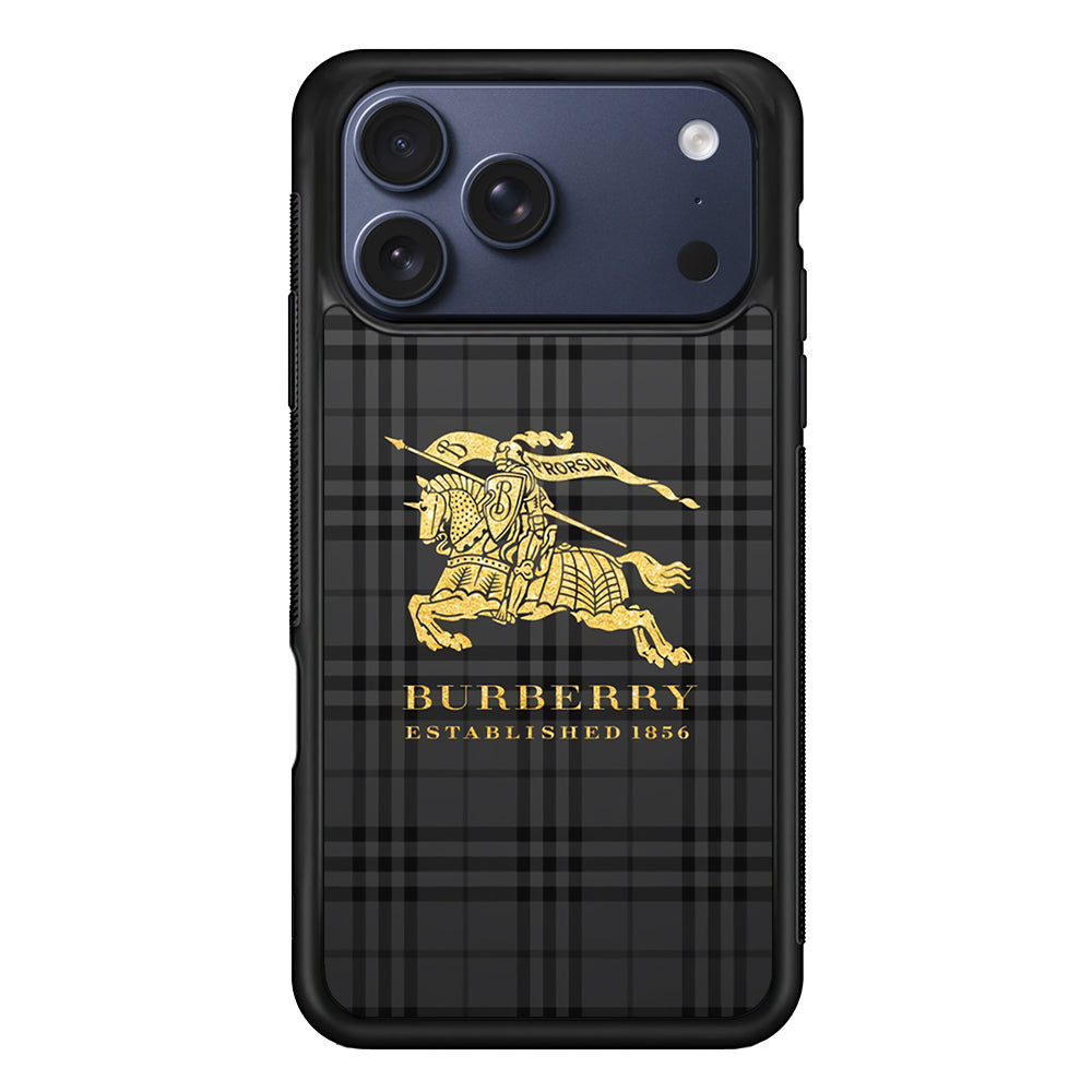 Burberry Simple Dark Grey iPhone 17 Pro Max Case | Slim Rubber Case for iPhone 17 Pro Max