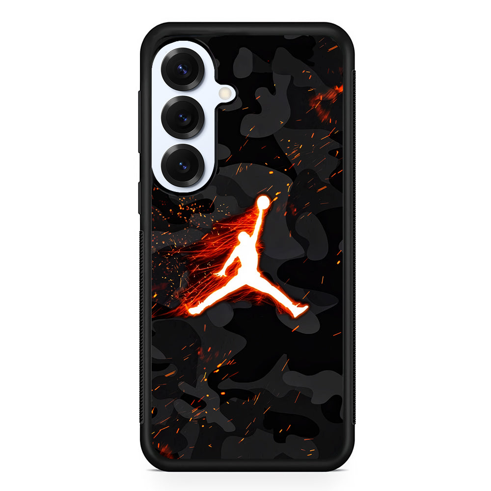 Air Jordan Logo On Fire Samsung Galaxy S25 Plus Case | Durable Samsung Galaxy S25 Plus Phone Case