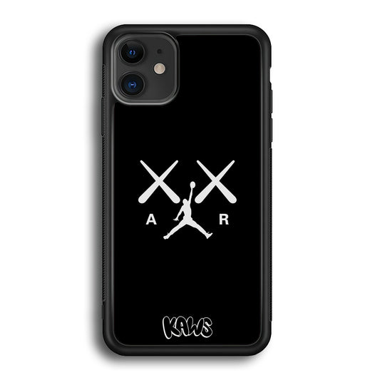 Kaws Air Jordan Midnight Black iPhone 12 Case | Slim Rubber Case for iPhone 12