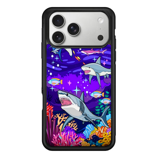 Shark Fish Cartoon iPhone 17 Pro Case | Slim Rubber Case for iPhone 17 Pro