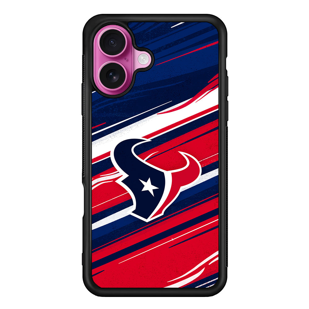 Houston Texans Abstract Color iPhone 17 Case | Slim Protective Rubber Phone Cover