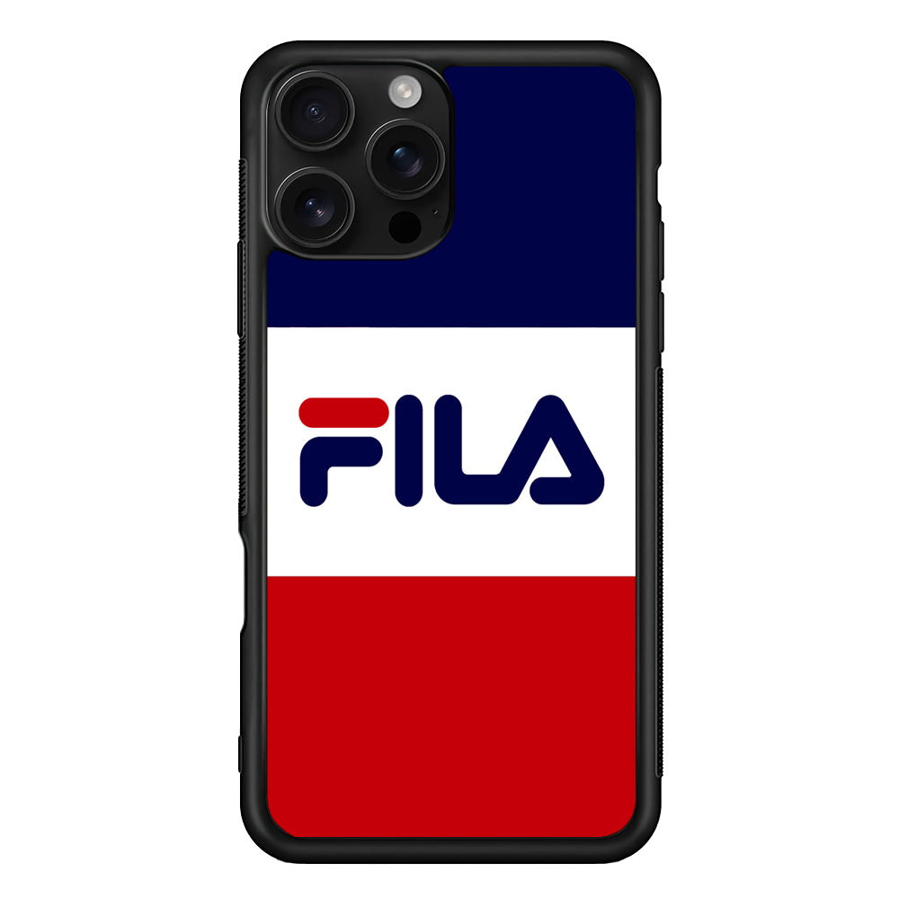 Fila Three Colors iPhone 16 Pro Case | Slim Rubber Case for iPhone 16 Pro
