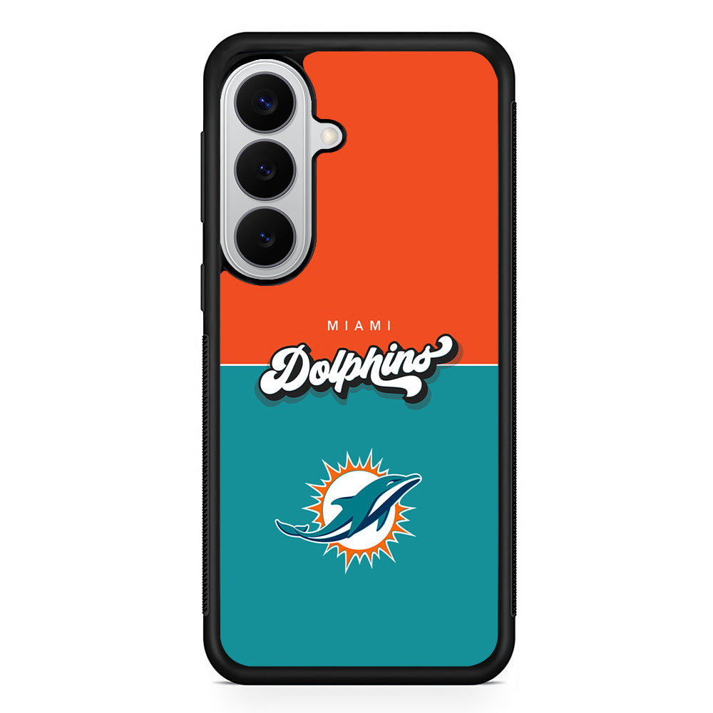 Miami Dolphins Orange Blue Samsung Galaxy S26 Case | Protective Rubber Cover