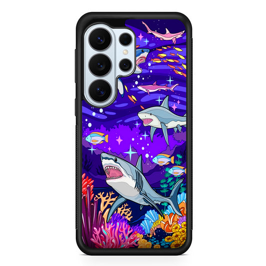 Shark Fish Cartoon Samsung Galaxy S26 Ultra Case | Protective Phone Cover