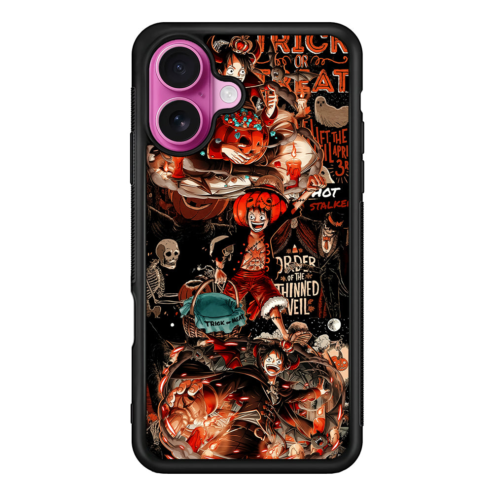 One Piece Luffy Halloween iPhone 17 Case | Slim Protective Rubber Phone Cover