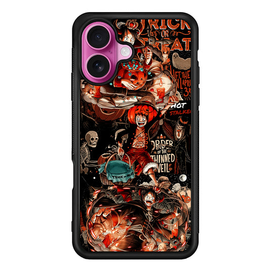 One Piece Luffy Halloween iPhone 17 Case | Slim Protective Rubber Phone Cover