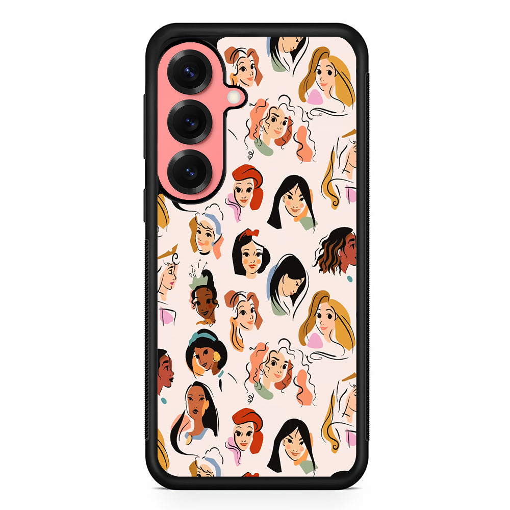 Princess Face Sketch Collection Samsung Galaxy S25 Case | Protective Case for Samsung Galaxy S25