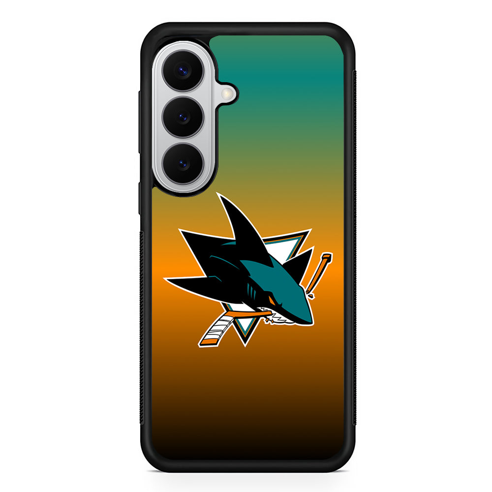 San Jose Sharks Gradient Samsung Galaxy S26 Case | Protective Rubber Cover