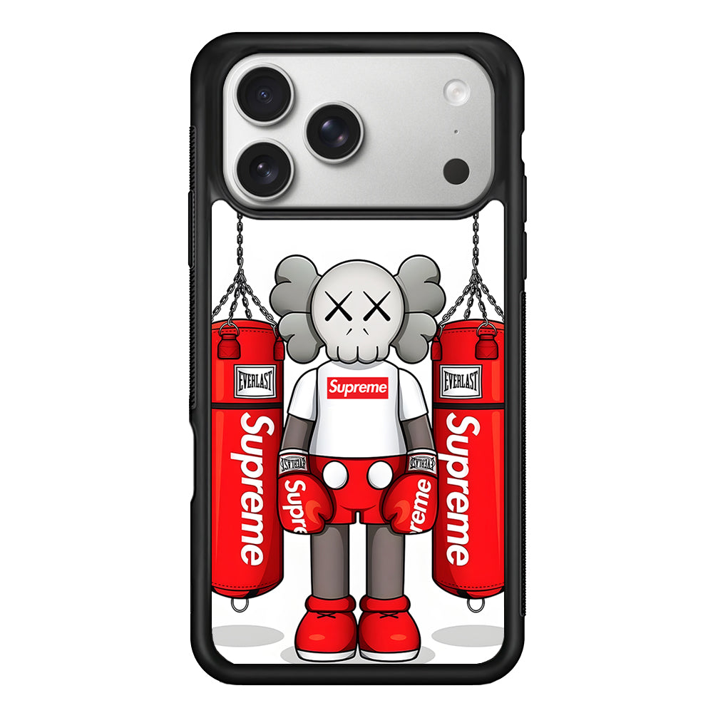 Kaws X Supreme Boxing Hypebeast iPhone 17 Pro Case | Slim Rubber Case for iPhone 17 Pro