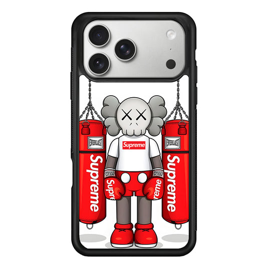 Kaws X Supreme Boxing Hypebeast iPhone 17 Pro Case | Slim Rubber Case for iPhone 17 Pro