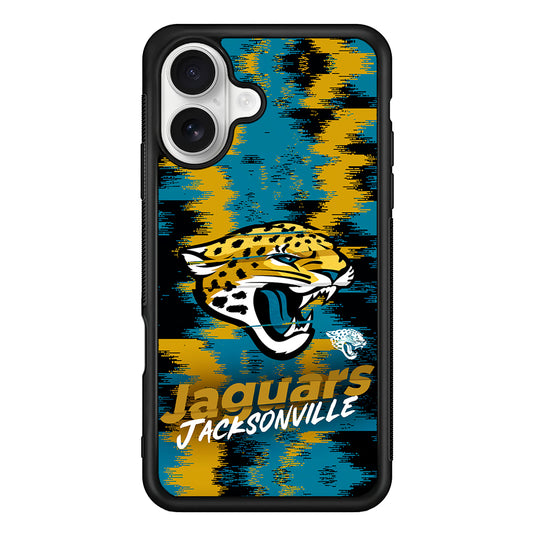 Jacksonville Jaguars Abstract Color iPhone 16 Plus Case | Durable Protective Rubber Cover