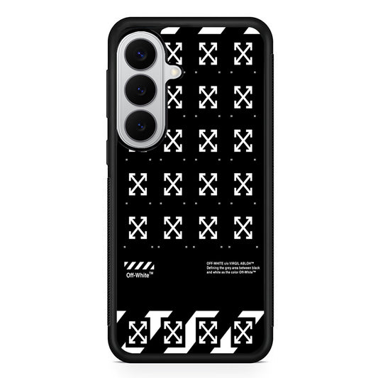 Off White Logo Black Pattern Samsung Galaxy S26 Case | Slim Rubber Case for Samsung Galaxy S26