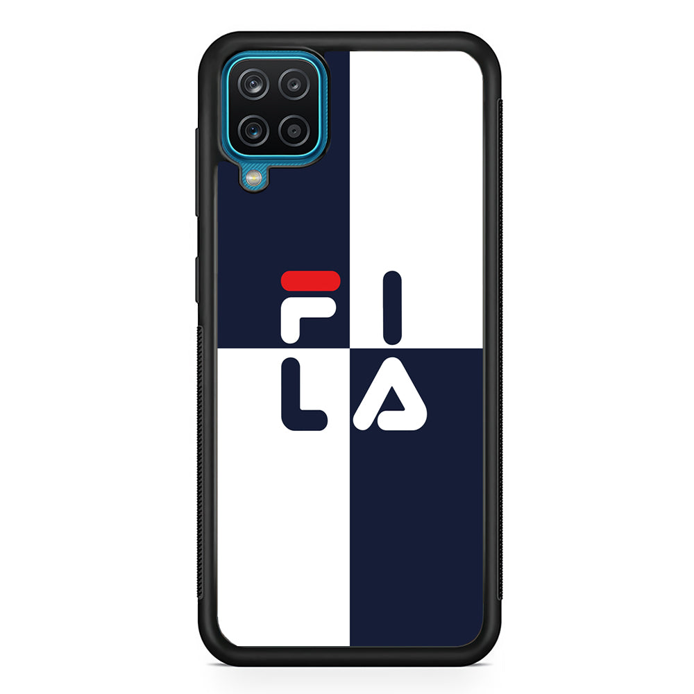 Fila Box Word Samsung Galaxy A12 Case | Slim Rubber Case for Samsung Galaxy A12