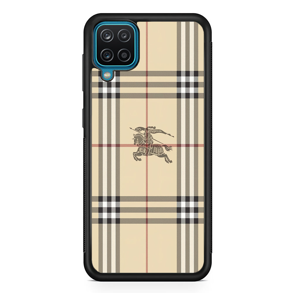 Burberry Latte Cream Samsung Galaxy A12 Case | Slim Rubber Case for Samsung Galaxy A12