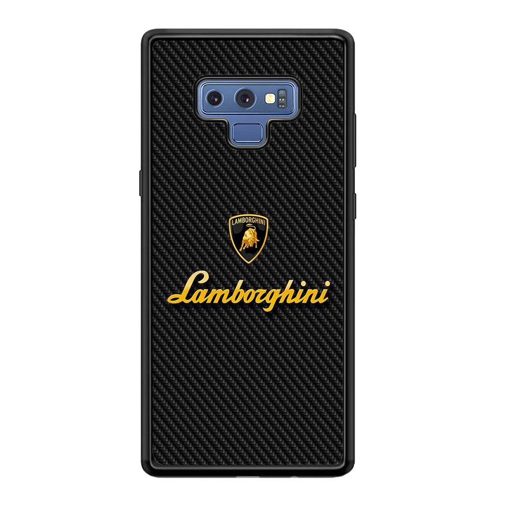 Lamborghini Black Carbon Logo Samsung Galaxy Note 9 Case | Slim Rubber Case for Samsung Galaxy Note 9