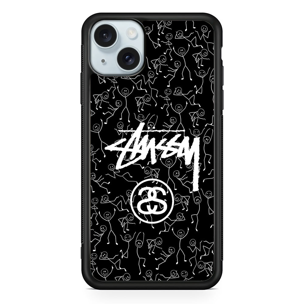 Stussy People Dancing iPhone 14 Case | Slim Rubber Case for iPhone 14