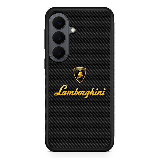 Lamborghini Black Carbon Logo Samsung Galaxy S26 Plus Case | Slim Rubber Case for Samsung Galaxy S26 Plus