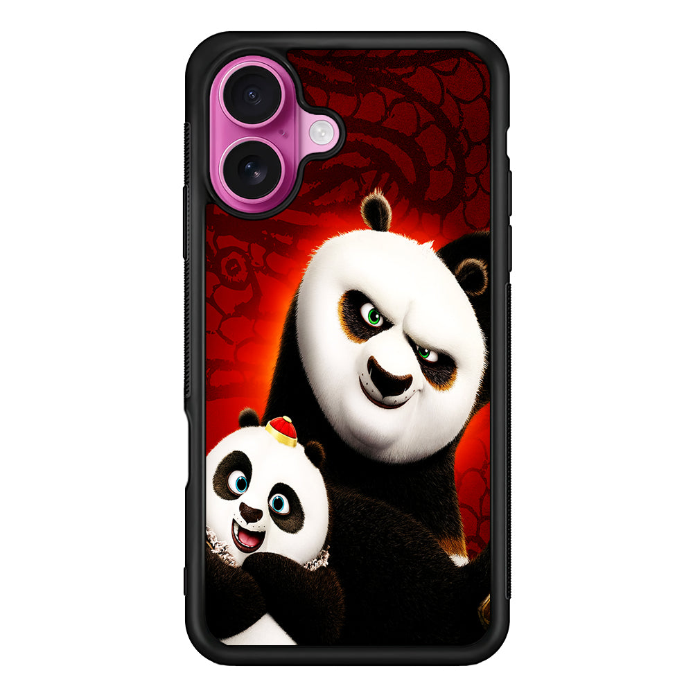Kung Fu Panda With Baby Po iPhone 17 Case | Slim Protective Rubber Phone Cover