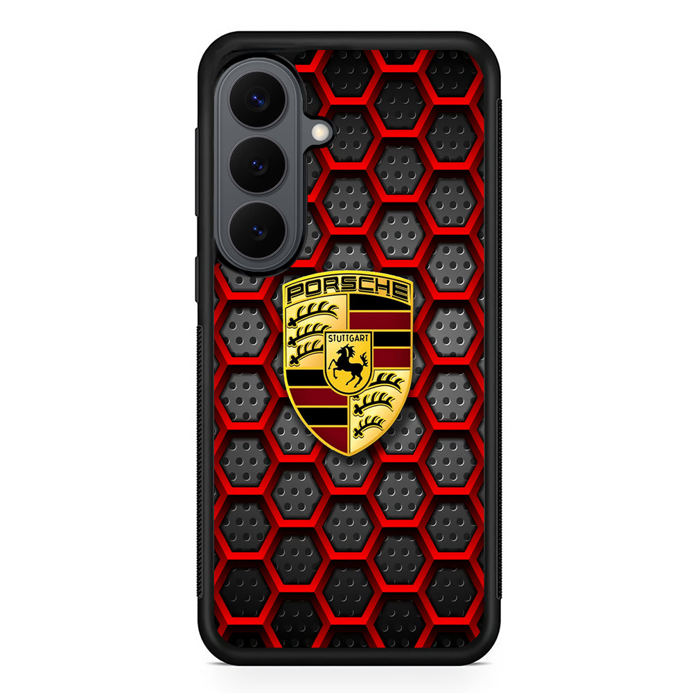 Porsche Red Hexagon Samsung Galaxy S26 Plus Case | Durable Samsung Galaxy S26 Plus Cover