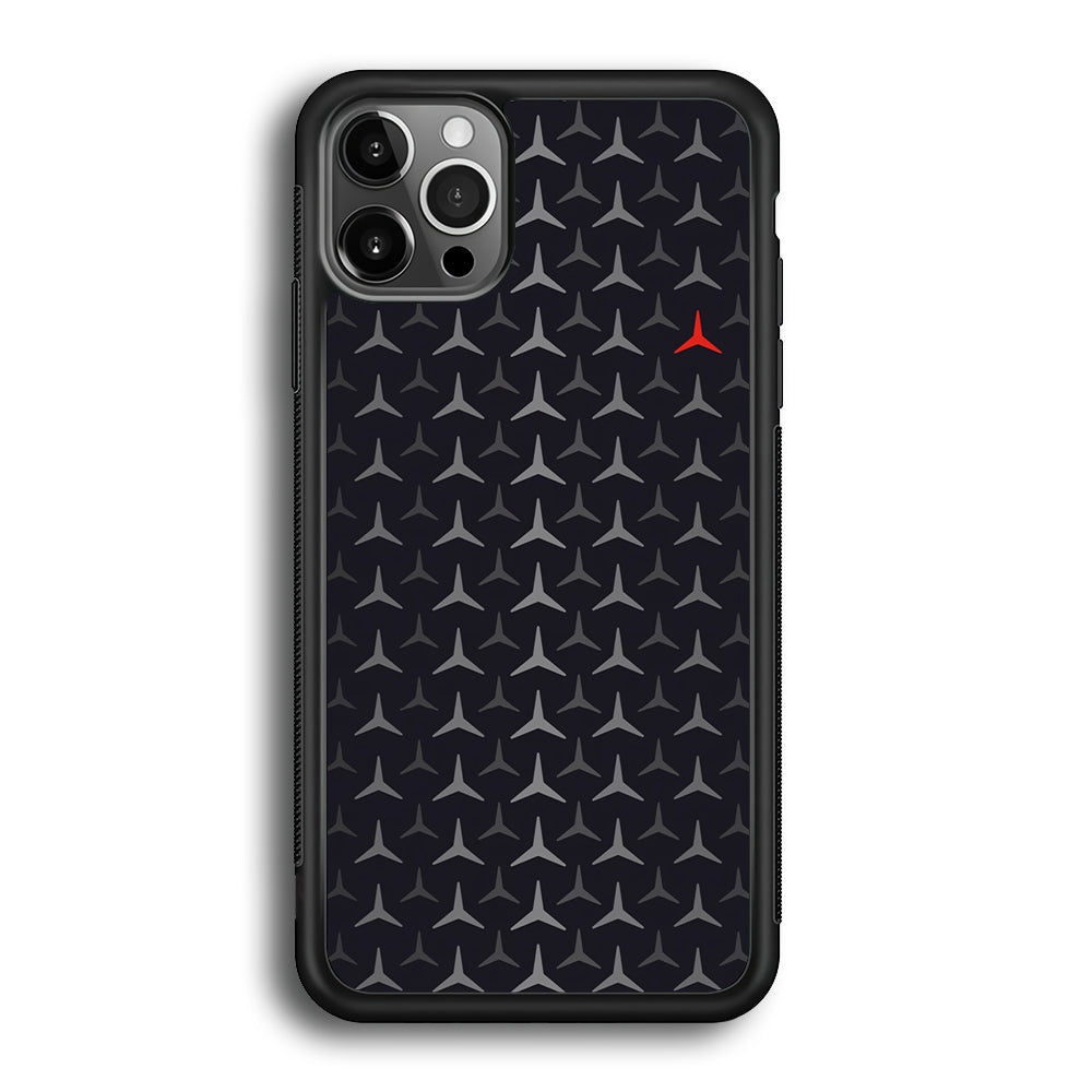 Mercedes-Benz Logos Pattern iPhone 12 Pro Case | Slim Rubber Case for iPhone 12 Pro