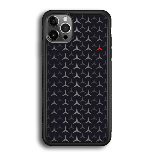 Mercedes-Benz Logos Pattern iPhone 12 Pro Max Case | Slim Rubber Case for iPhone 12 Pro Max
