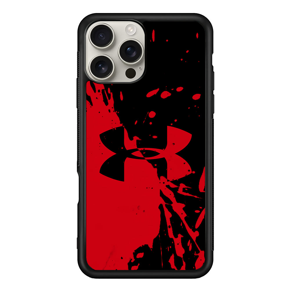 Under Armour Black Red iPhone 16 Pro Max Case | Slim Rubber Case for iPhone 16 Pro Max