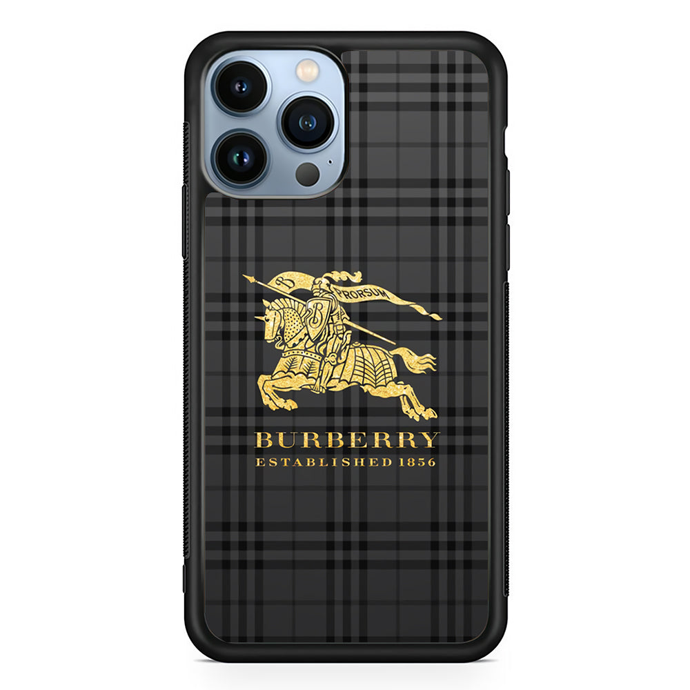 Burberry Simple Dark Grey 2D Rubber Phone Case | Durable Phone Case