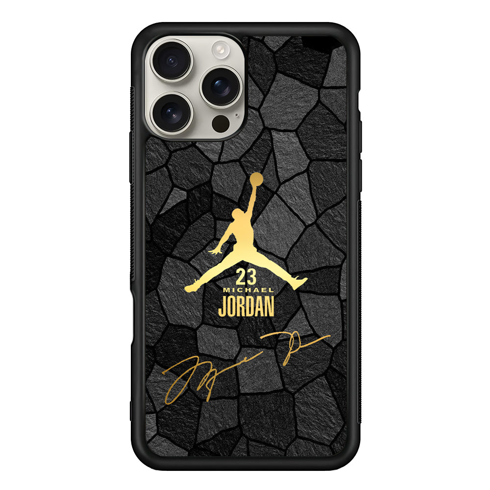 Air Jordan Golden Silhouette iPhone 16 Pro Max Case | Durable Everyday Protective Cover
