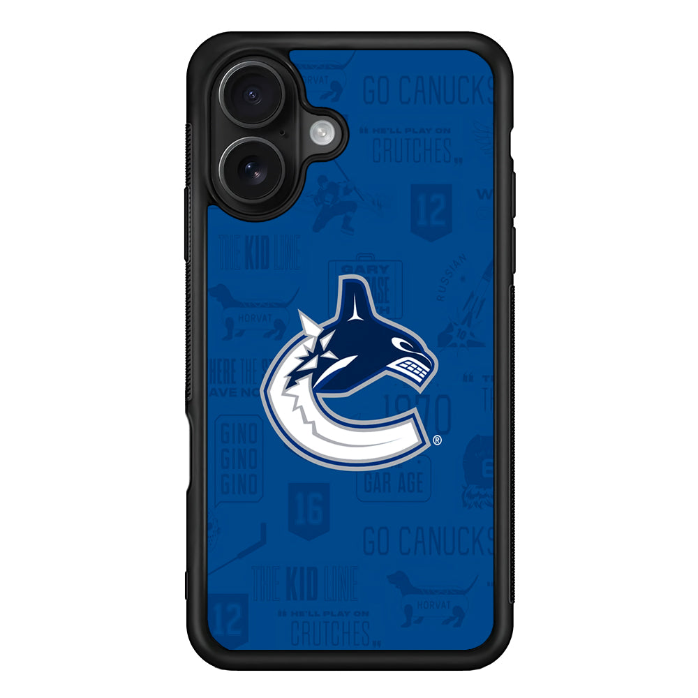 Vancouver Canucks Pattern iPhone 16 Case - Oxvistore