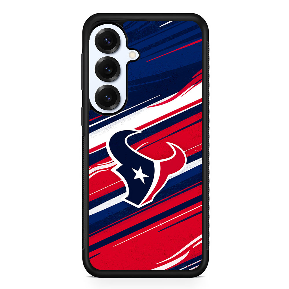 Houston Texans Abstract Color Samsung Galaxy S25 Plus Case | Slim Rubber Cover for Samsung Galaxy S25 Plus