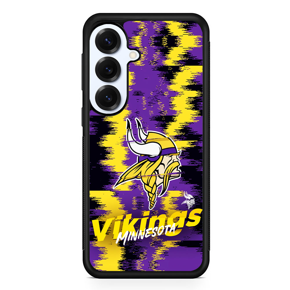 Minnesota Vikings Abstract Color Samsung Galaxy S25 Plus Case | Slim Rubber Cover for Samsung Galaxy S25 Plus
