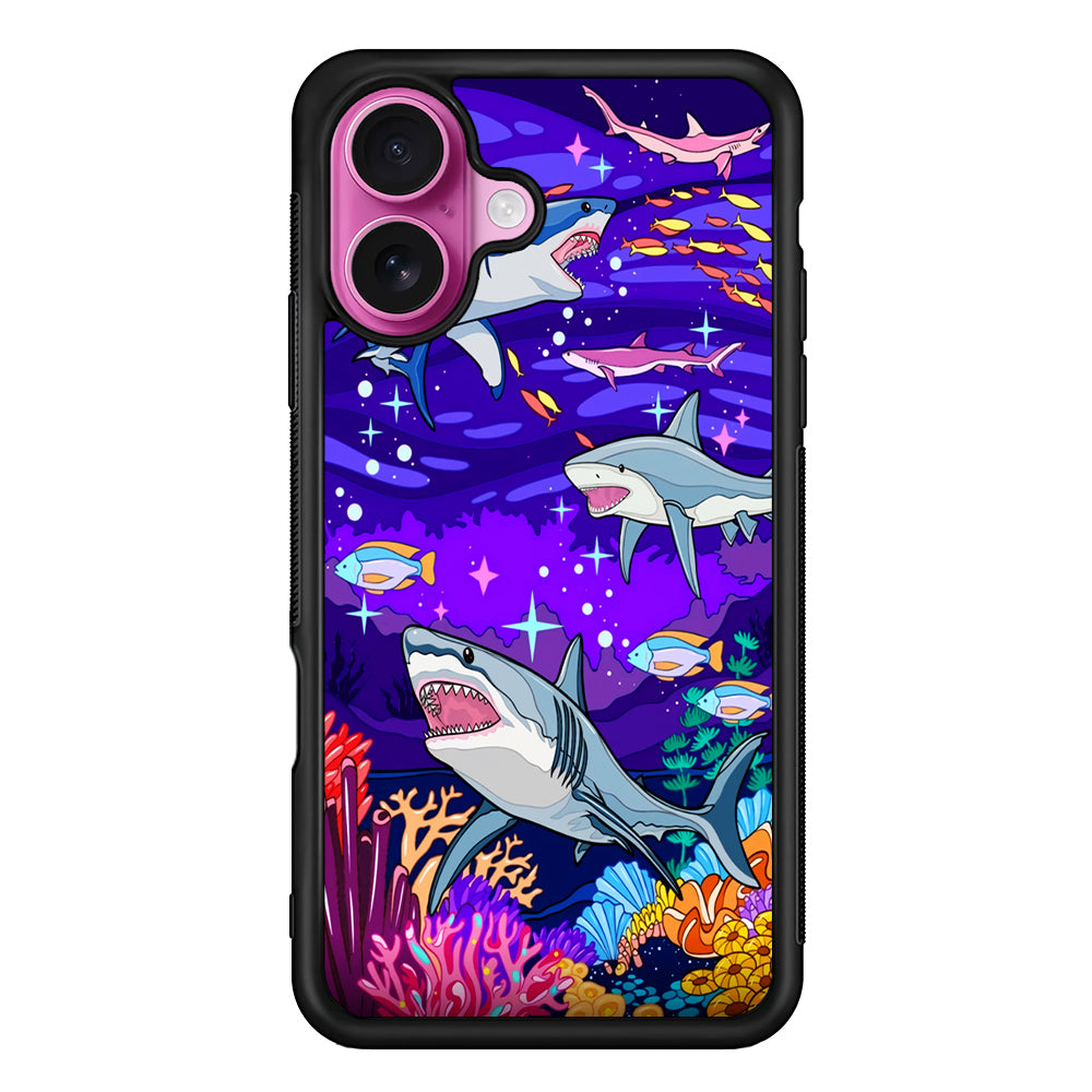 Shark Fish Cartoon iPhone 17 Case | Slim Protective Rubber Phone Cover