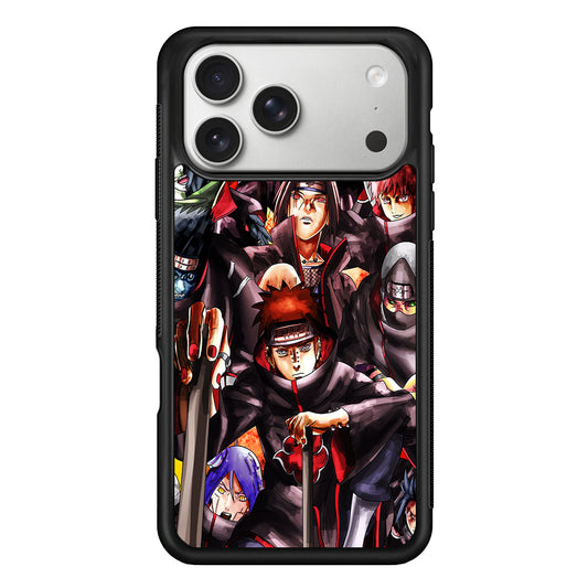 Naruto Akatsuki Full Team iPhone 17 Pro Case | Slim Rubber Case for iPhone 17 Pro