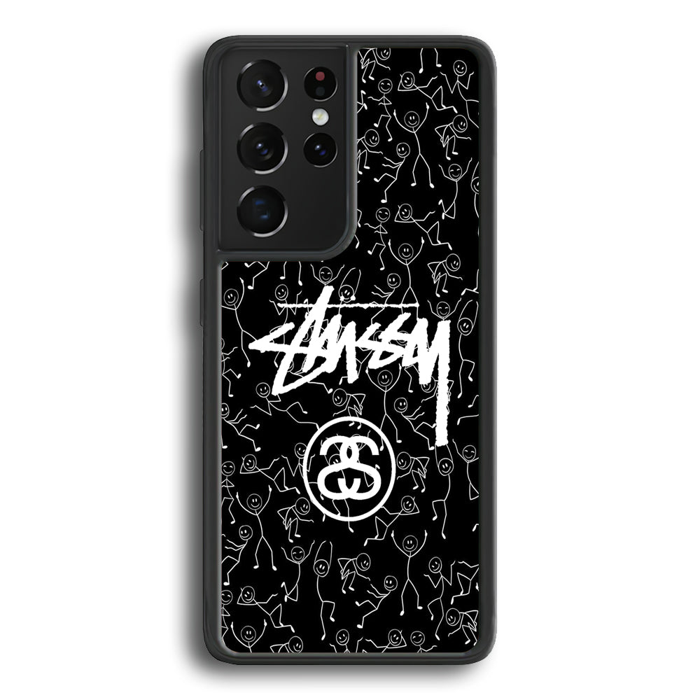 Stussy People Dancing Samsung Galaxy S21 Ultra Case | Slim Rubber Case for Samsung Galaxy S21 Ultra