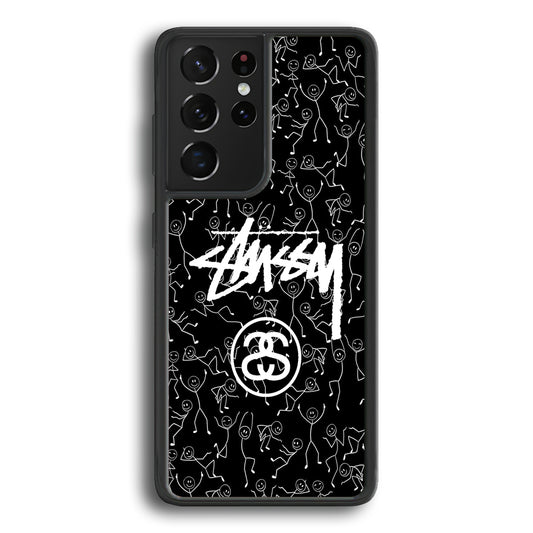 Stussy People Dancing Samsung Galaxy S22 Ultra Case | Slim Rubber Case for Samsung Galaxy S22 Ultra