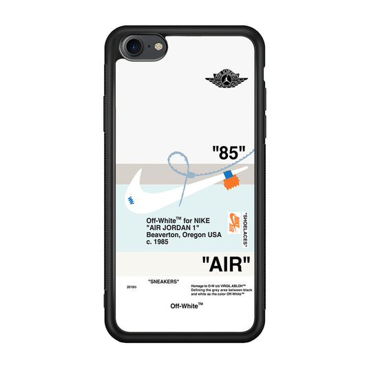 Off White x Nike Air Jordan Natural iPhone 8 Case | Slim Rubber Case for iPhone 8