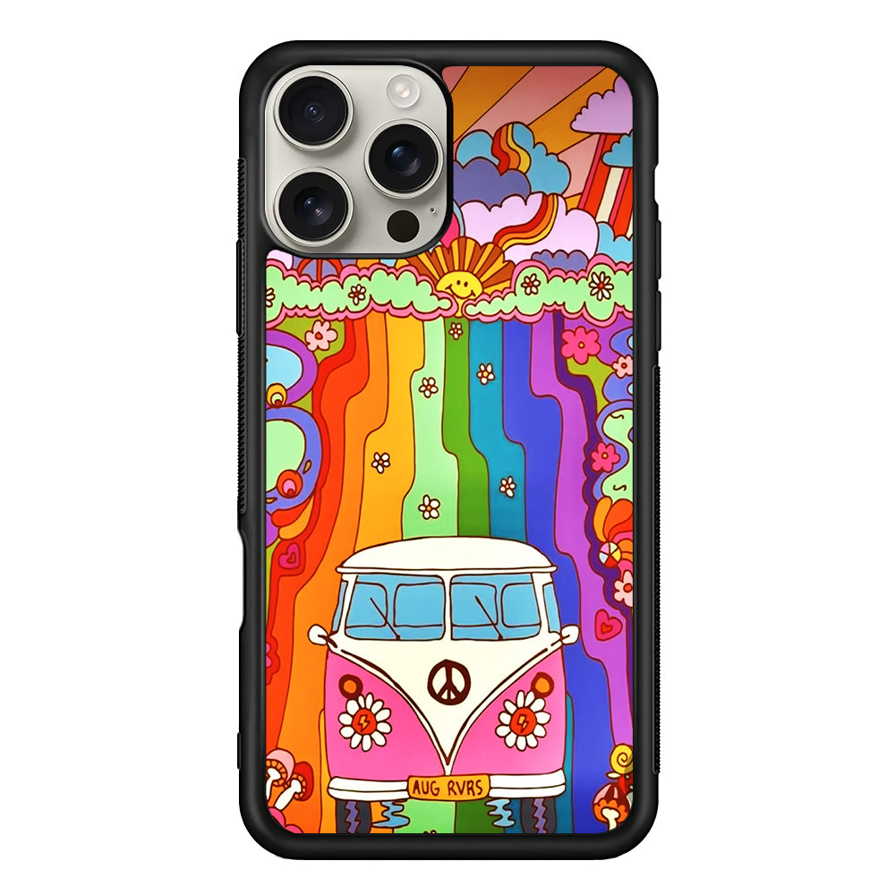 Hippie Aesthetic Rainbow iPhone 16 Pro Max Case | Stylish Protective Case for iPhone 16 Pro Max